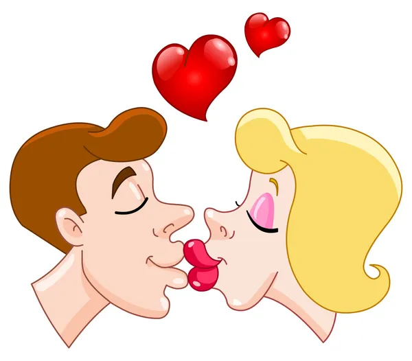 Embrasser Couple — Image vectorielle