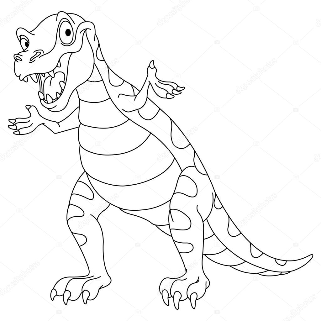 Outlined dinosaur — Stock Vector © yayayoyo #4641044