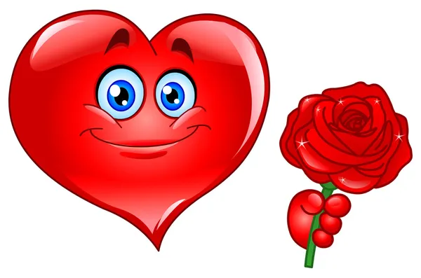 Coeur avec rose — Image vectorielle