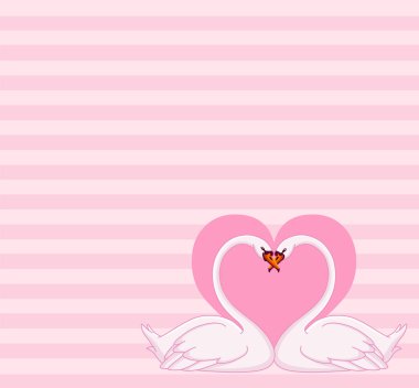 Swans love letter clipart