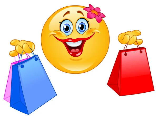 Shopping emoticon — Stock Vector