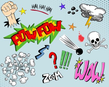 Comic book elements. Set number one clipart