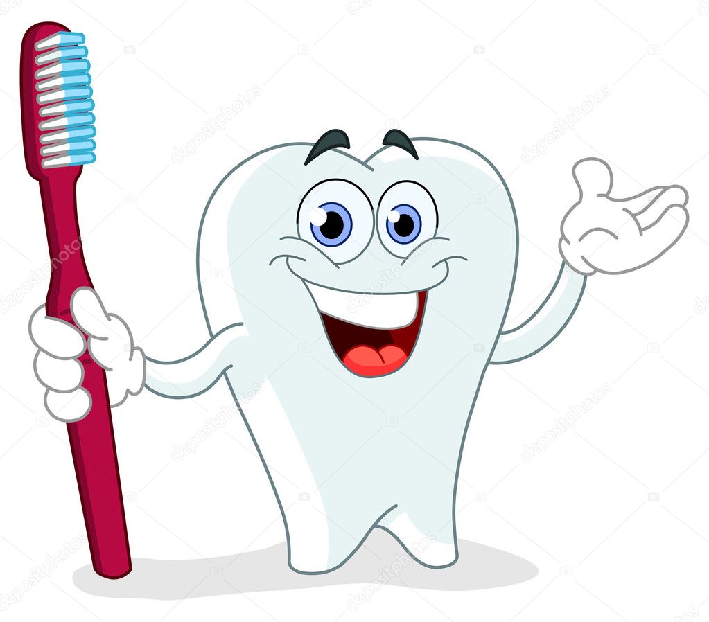 Cartoon tooth with toothbrush Stock Vector Image by ©yayayoyo #5013657