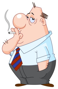 Smoking man clipart