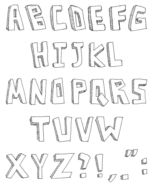 Hand drawn alphabet — Stock Vector