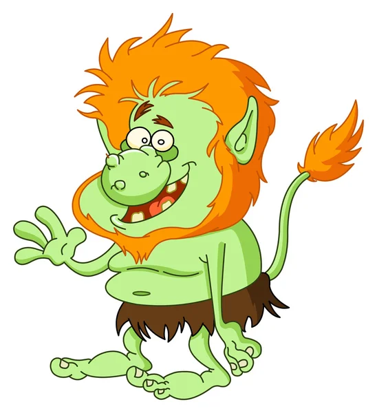 Troll verde — Vector de stock