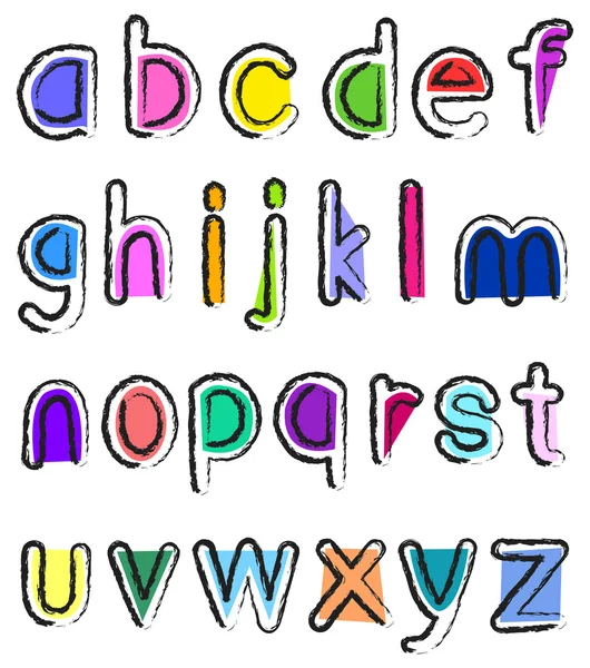 Artistieke kleine alfabet — Stockvector