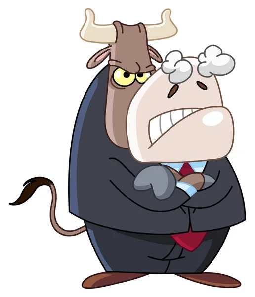 Сердитий бізнес бик — стоковий вектор