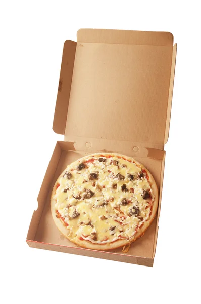 Pizza elszigetelt fehér alapon — Stock Fotó