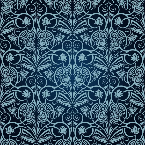 Blue seamless wallpaper pattern — Stock Vector