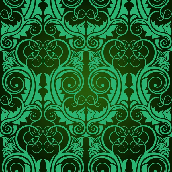 Green seamless wallpaper pattern — Stock Vector