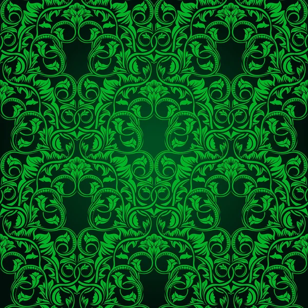 緑のシームレスな壁紙パターン — ストックベクタ