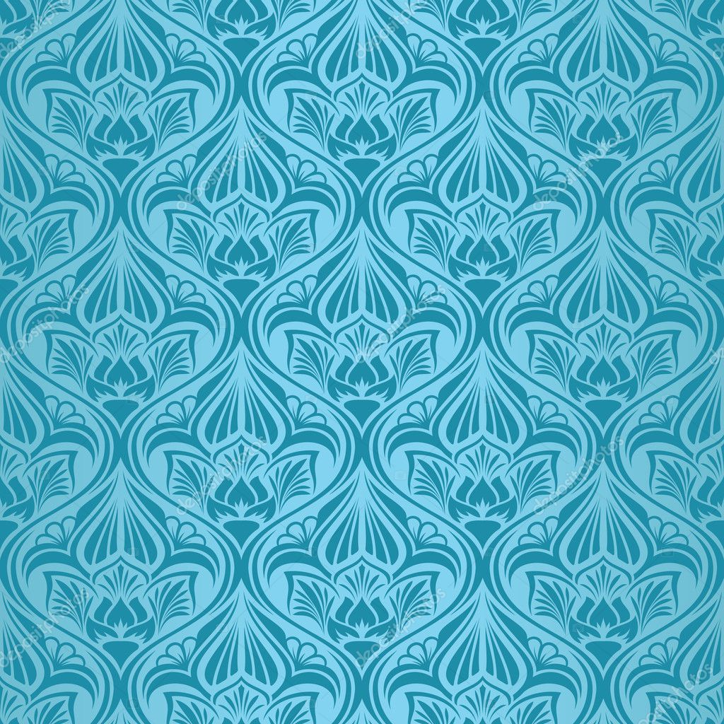 Blue seamless wallpaper pattern — Stock Vector © Zybr78 4287796