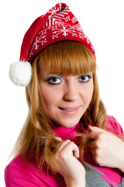 Christmas Girl isolated on white — Stock Photo, Image