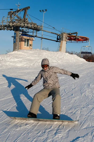Сноубордист Склоне — стоковое фото