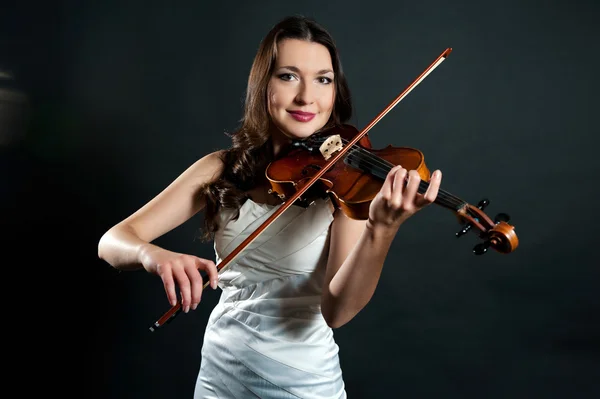 Violinista Fundo Preto — Fotografia de Stock
