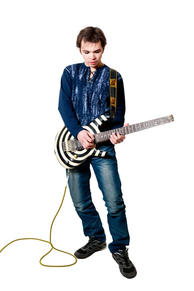 Gitarzysta z gitara elektryczna — Zdjęcie stockowe