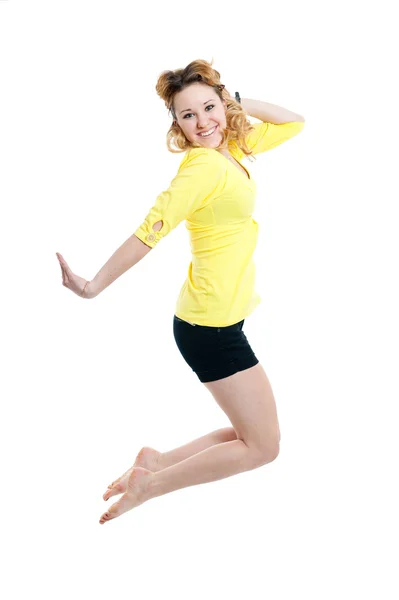 Menina jovem em blusa amarela — Fotografia de Stock