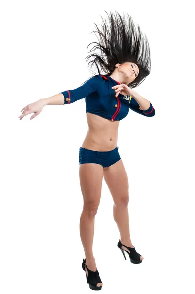 ผู้หญิงนักเต้นคลับในชุดกะลาสี — ภาพถ่ายสต็อก