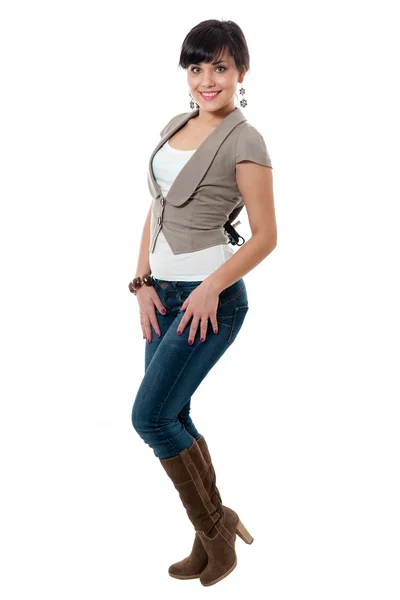 Women in jacket and jeans — Stock Photo, Image