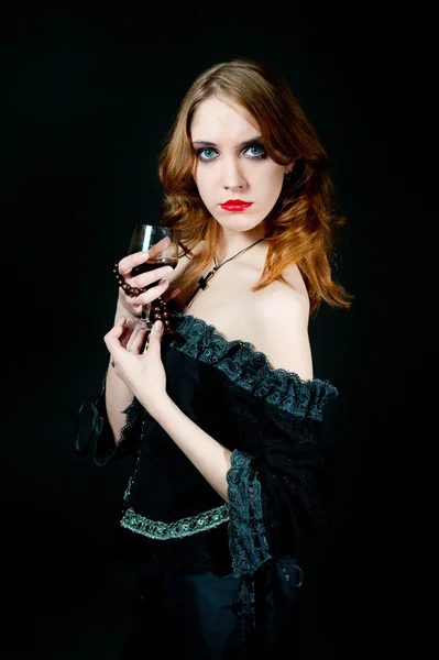 Portret van vampier vrouw — Stockfoto