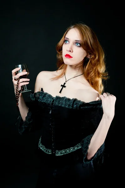 Retrato de mujer vampiro —  Fotos de Stock