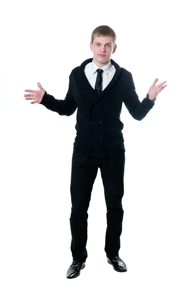 stock image The young man in a black cardigan