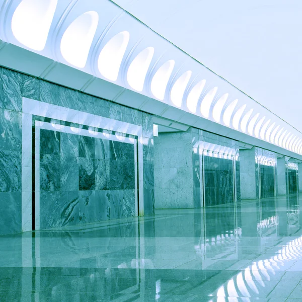 Marble wall of exhibition structure — Stock Photo, Image