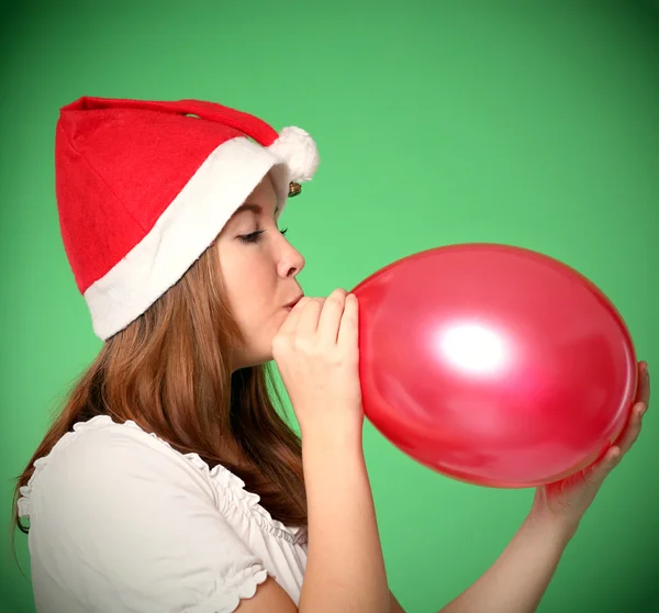 Menina bonito com bolas de Natal — Fotografia de Stock