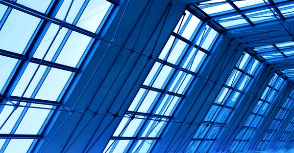 Modrá skleněná střecha — Stock fotografie