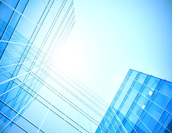 Modern glass skyscraper perspective view — Stock Photo, Image