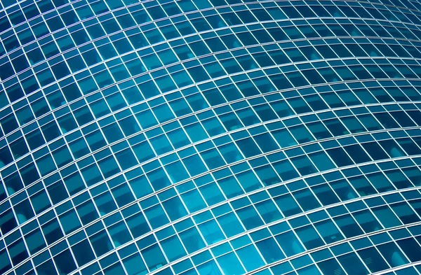 Lado geométrico de vidro moderno do centro de negócios — Fotografia de Stock