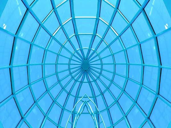 Symmetric circular ceiling in office center — Stock Photo, Image