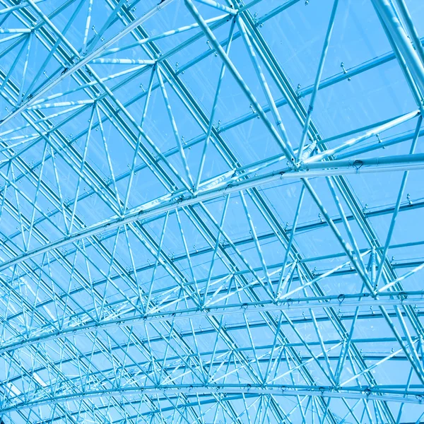 Blue diminishing hall inside metro station — Stock Photo, Image