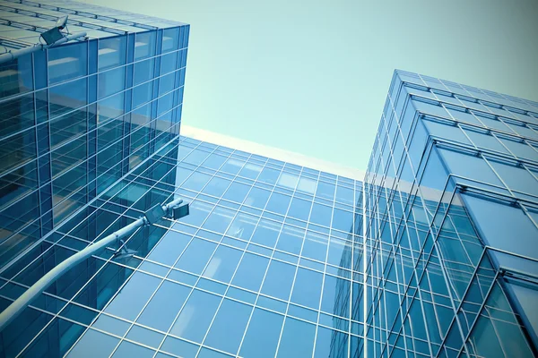 Edificios de negocios modernos azules — Foto de Stock