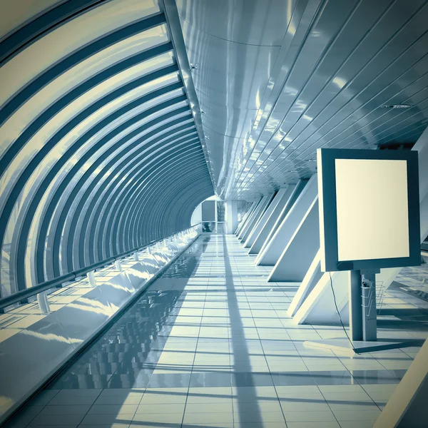 Станція метро з рухомим поїздом — стокове фото