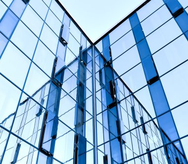 Abstract glass wall of business building clipart