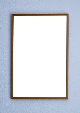 Empty frame on white wall in the exhibition clipart