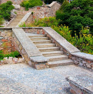 Stone stair in mountains clipart