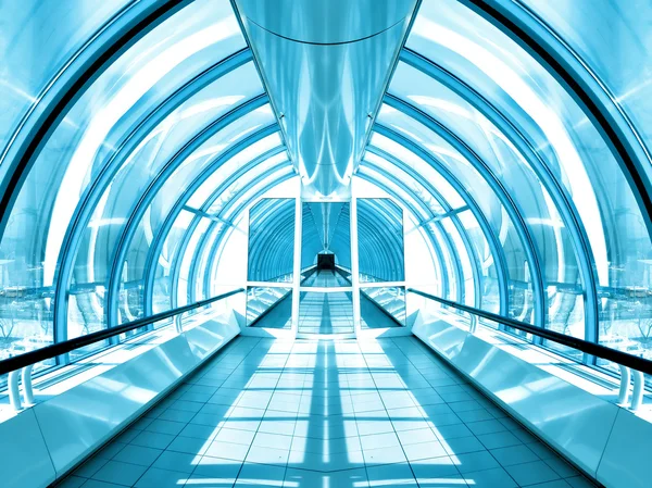 Blå hallen på businesscenter — Stockfoto