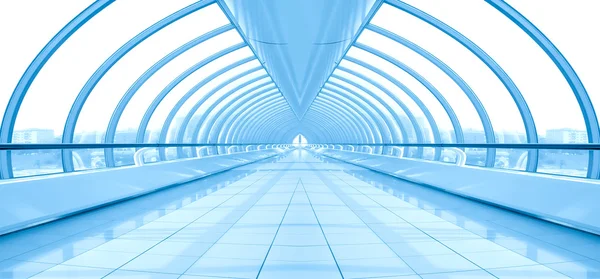Blå försvinnande hall flygplats interiör — Stockfoto