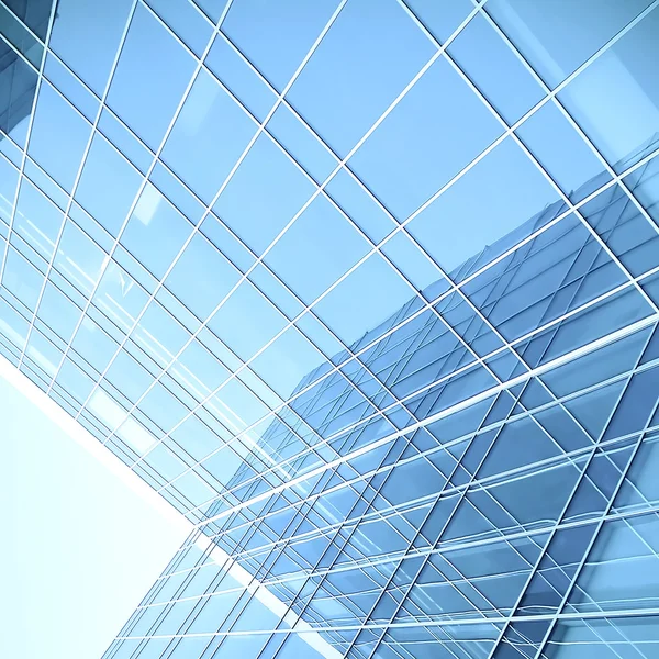Blauwe glazen wand van luxehotel — Stockfoto