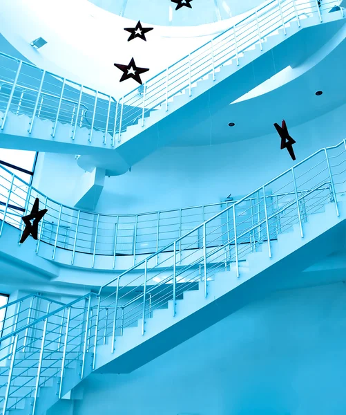Round staircase in office centre — Stock Photo, Image