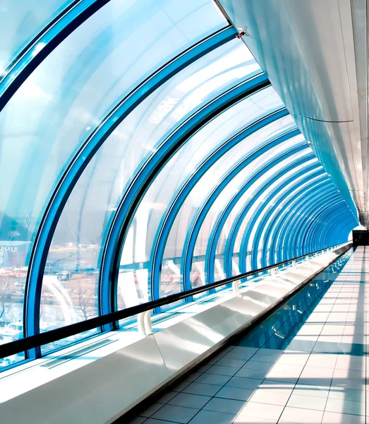 Blått glas korridor — Stockfoto