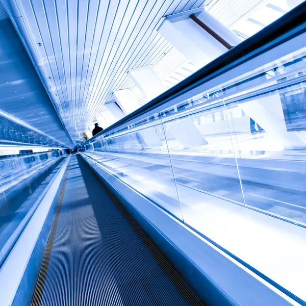 Grey moving escalator — Stock Photo, Image