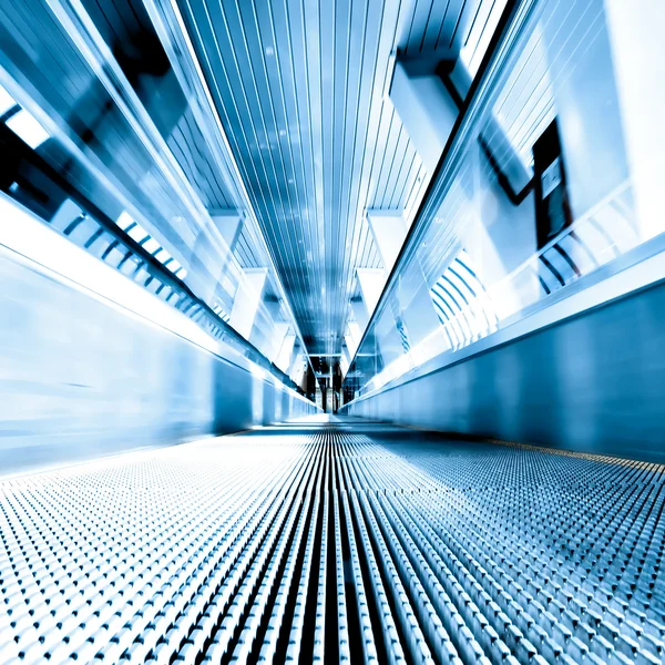Moving escalator in airport — Stock Photo, Image