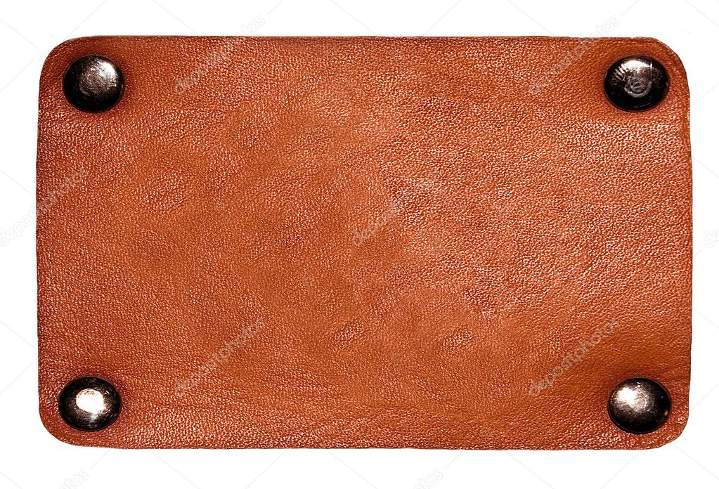 Brown leather label