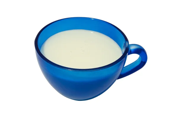 Kefir in a blue cup. — Stock Photo, Image