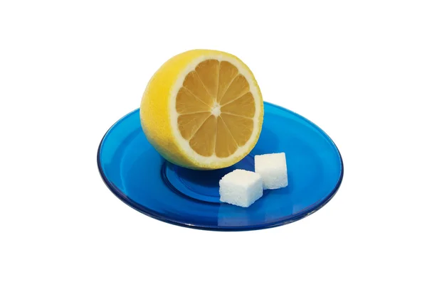 Lemon and sugar. — Stock Photo, Image