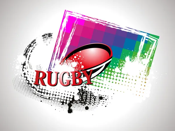 Grungy achtergrond met rugbybal — Stockvector